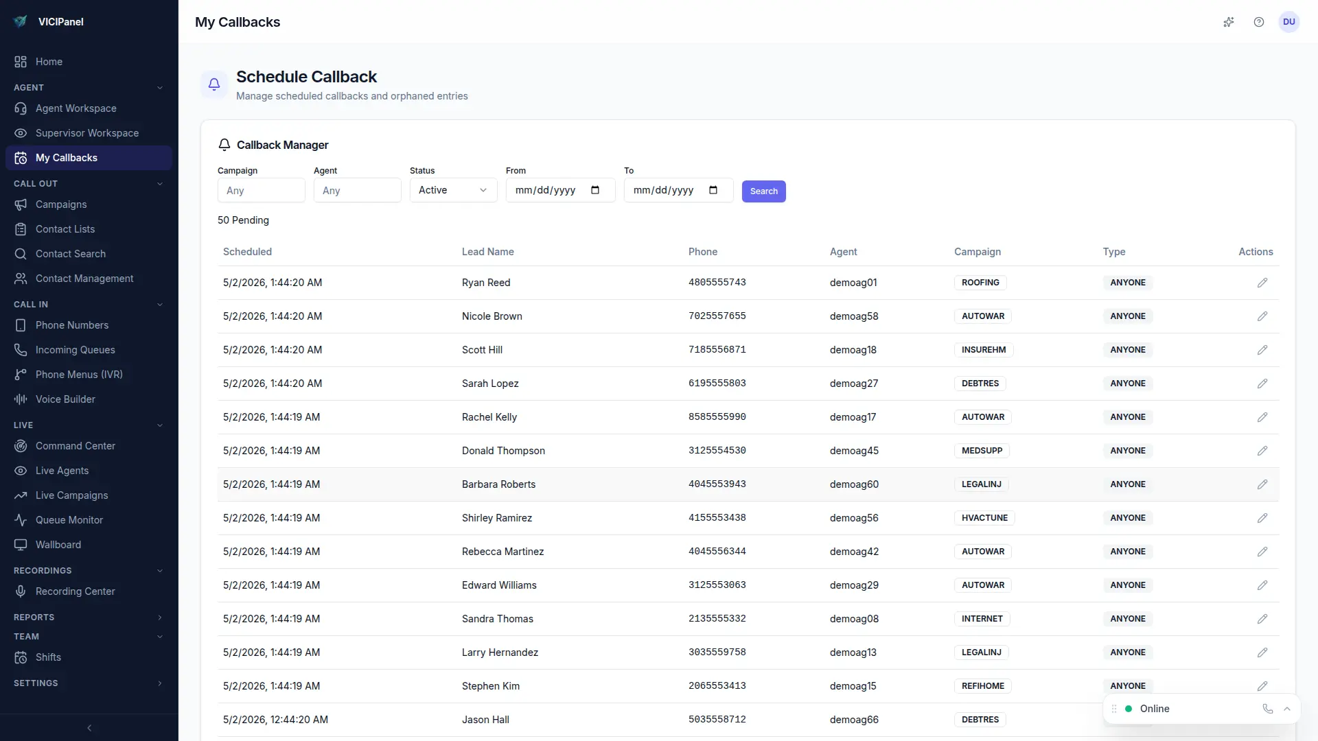 VICIPanel · Home Services operations view